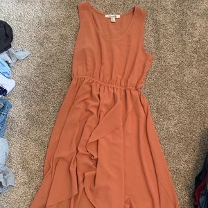 Burnt orange chiffon dress